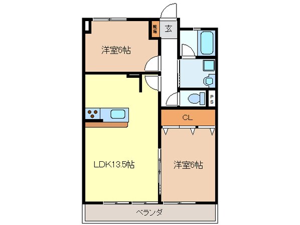 グリーンハイツ２の物件間取画像